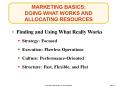 MARKETING BASICS: DOING WHAT WORKS AND ALLOCATING RESOURCES