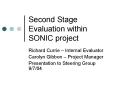 Second Stage Evaluation within SONIC project