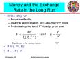 Money and the Exchange Rate in the Long Run