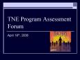 TNE Program Assessment Forum