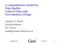 A comprehensive model for Data Quality Value of Data, and User Interface Design