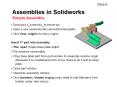 Assemblies in Solidworks Simple Assembly