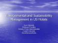 Environmental and Sustainability Management in US Hotels