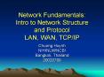 Network Fundamentals: Intro to Network Structure and Protocol LAN, WAN, TCPIP