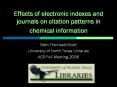 Effects of electronic indexes and journals on citation patterns in chemical information