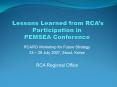 Lessons Learned from RCAs Participation in PEMSEA Conference