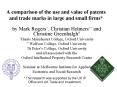 A comparison of the use and value of patents and trade marks in large and small firms