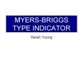 MYERSBRIGGS TYPE INDICATOR