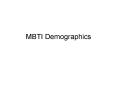 MBTI Demographics