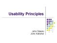 Usability Principles