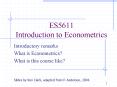 ES5611 Introduction to Econometrics