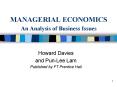 MANAGERIAL ECONOMICS An Analysis of Business Issues