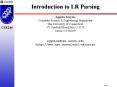 Introduction to LR Parsing
