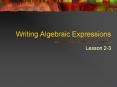 Writing Algebraic Expressions