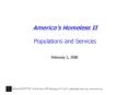Americas Homeless II Populations and Services