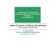 Master conomie et Affaires Internationales