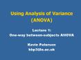 Using Analysis of Variance