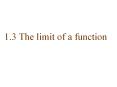 1.3 The limit of a function