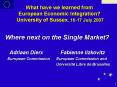 What have we learned from European Economic Integration University of Sussex, 1617 July 2007