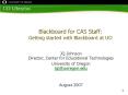 Blackboard for CAS Staff: Getting started with Blackboard at UO