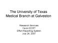 The University of Texas Medical Branch at Galveston