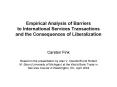 Empirical Analysis of Barriers to International Services Transactions and the Consequences of Libera