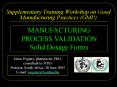 Supplementary Training Workshop on Good Manufacturing Practices GMP