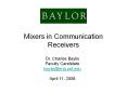 Mixers in Communication Receivers