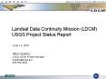 Landsat Data Continuity Mission (LDCM) USGS Project Status Report