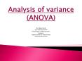 Analysis of variance ANOVA