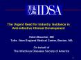 The Urgent Need for Industry Guidance in Antiinfective Clinical Development