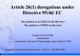 The position of Art.261 in the Directive