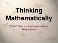 Thinking Mathematically
