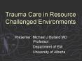 Trauma Care in Resource Challenged Environments