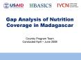 Gap Analysis of Nutrition Coverage in Madagascar