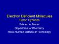 Electron Deficient Molecules Boron Hydrides