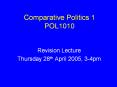 Comparative Politics 1 POL1010