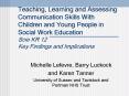 Teaching, Learning and Assessing Communication Skills With Children and Young People in Social Work