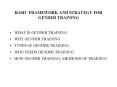 BASIC FRAMEWORK AND STRATEGY FOR GENDER TRAINING