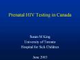Prenatal HIV Testing in Canada