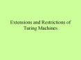 Extensions and Restrictions of Turing Machines