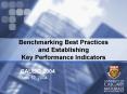 Benchmarking Best Practices and Establishing Key Performance Indicators