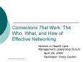Connections That Work: The Who, What, and How of Effective Networking