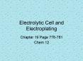 Electrolytic Cell and Electroplating