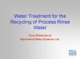 Water Treatment for the Recycling of Process Rinse Water