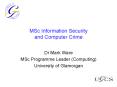 MSc Information Security and Computer Crime