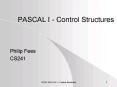 PASCAL I Control Structures