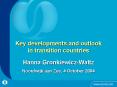 Key developments and outlook in transition countries