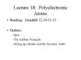 Lecture 18: Polyelectronic Atoms
