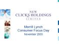Merrill Lynch Consumer Focus Day